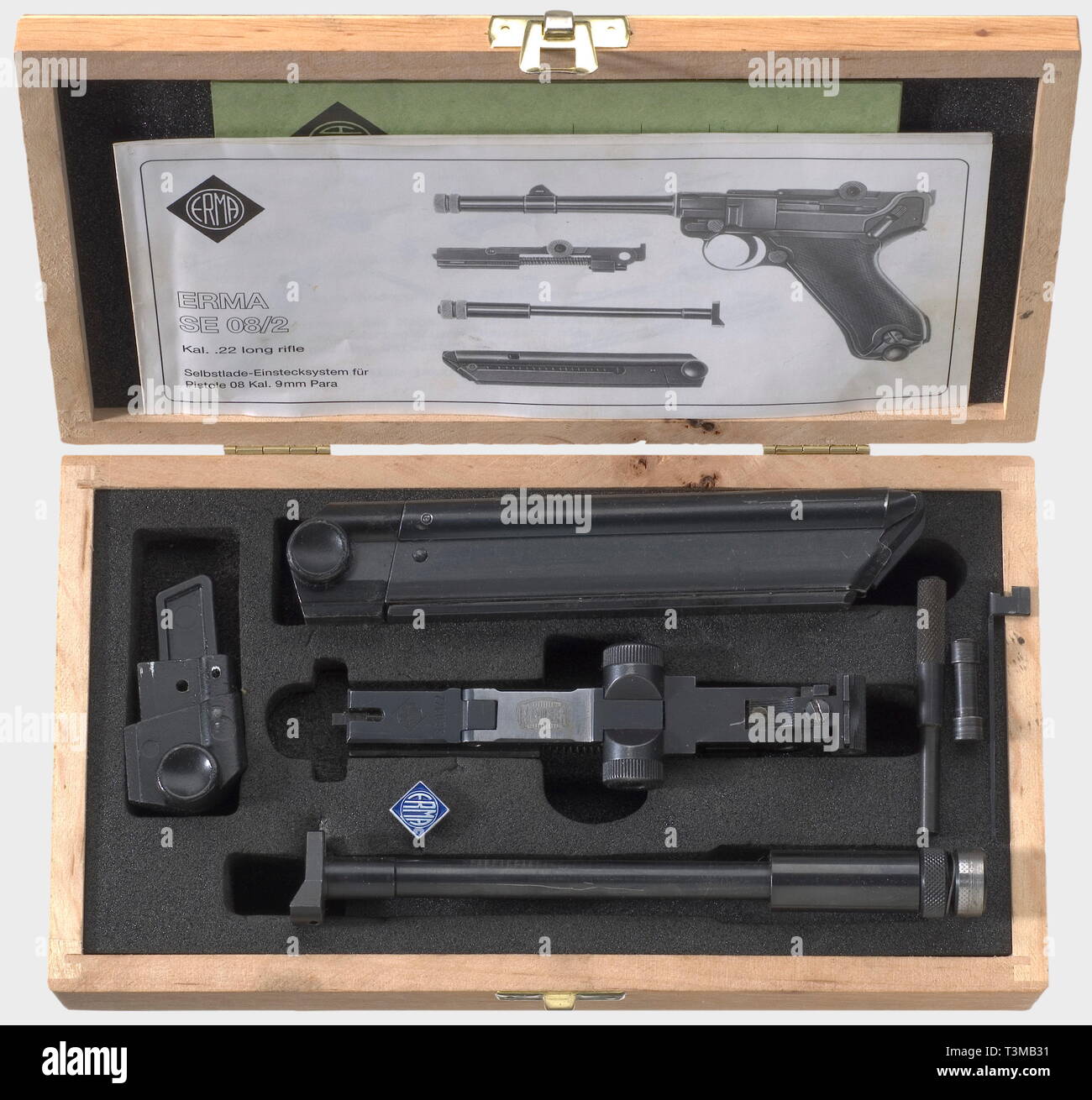 Small arms, pistols, Erma chanching system SE/08 for pistol 08, caliber .22, with box, Additional-Rights-Clearance-Info-Not-Available Stock Photo