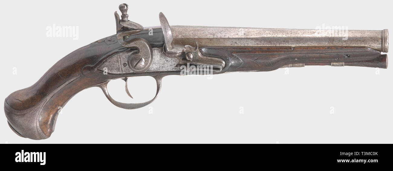 Small arms, pistols, flintlock pistol, caliber 14 mm, France (?), circa 1720, Additional-Rights-Clearance-Info-Not-Available Stock Photo