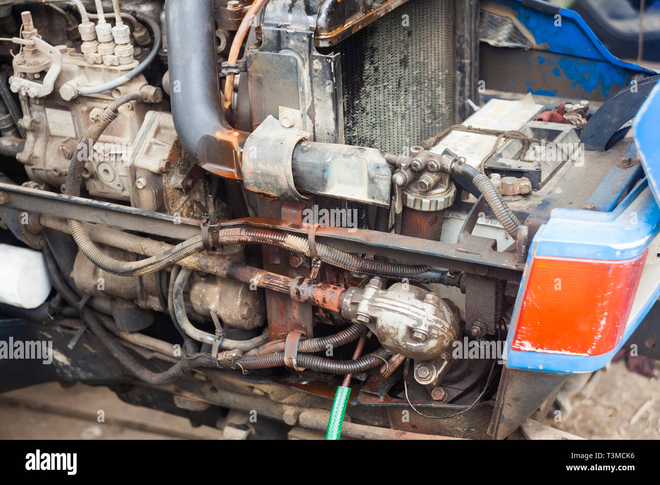tractor engine with leaking problems Stock Photo Alamy