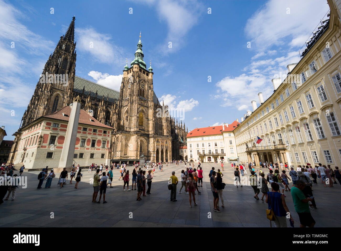 Prague. Czech Republic. St. Vitus Cathedral (Metropolitan Cathedral of Saints Vitus, Wenceslaus and Adalbert ), located within Prague Castle. Stock Photo