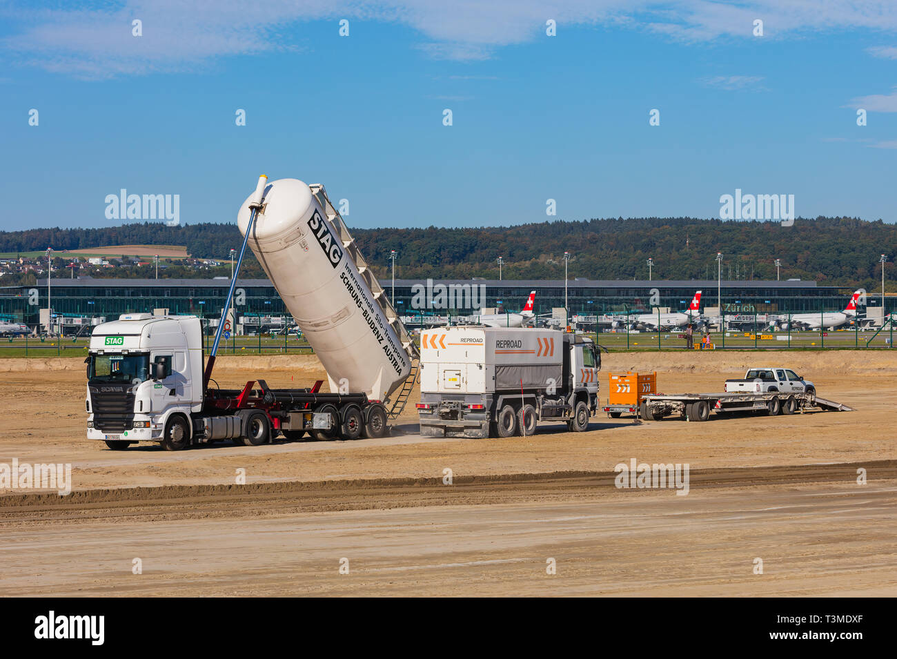Construction works at Zurich Airport in Switzerland Stock Photo Alamy