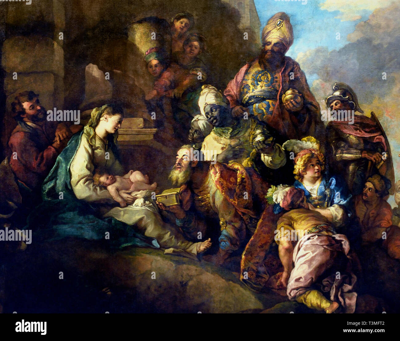 The Adoration of the Magi 1715 Charles de LA FOSSE 1636 – 1716 France, French, ( Painted for the choir in the cathedral of Notre-Dame in Paris.) Stock Photo