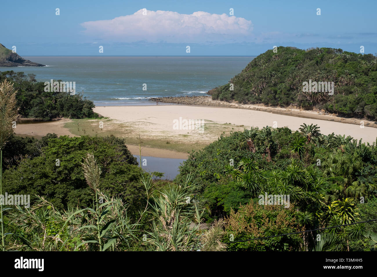 View of Second Beach at Port St Johns on the wild coast in Transkei, South Africa Stock Photo