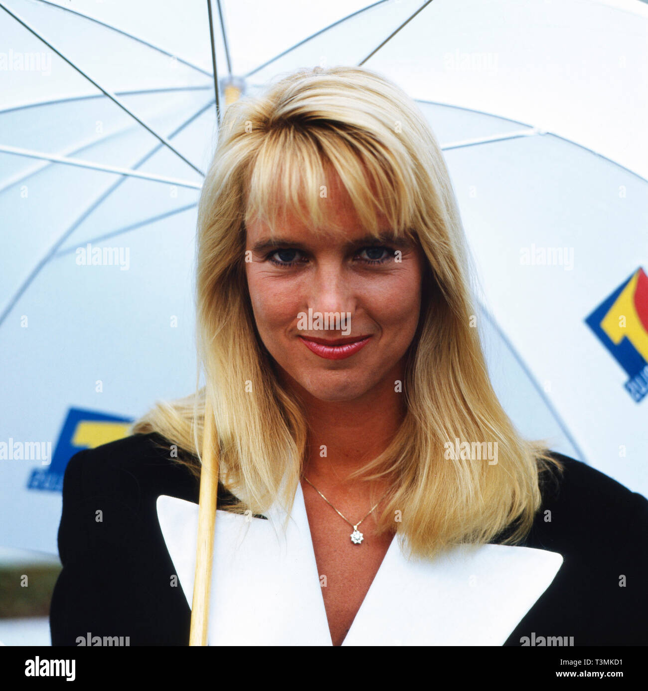 Linda de Mol, niederländische Showmasterin, Moderatorin und Schauspielerin, Deutschland ca. 1992. Dutch show presenter and actress Linda de Mol, Germany ca. 1992. Stock Photo