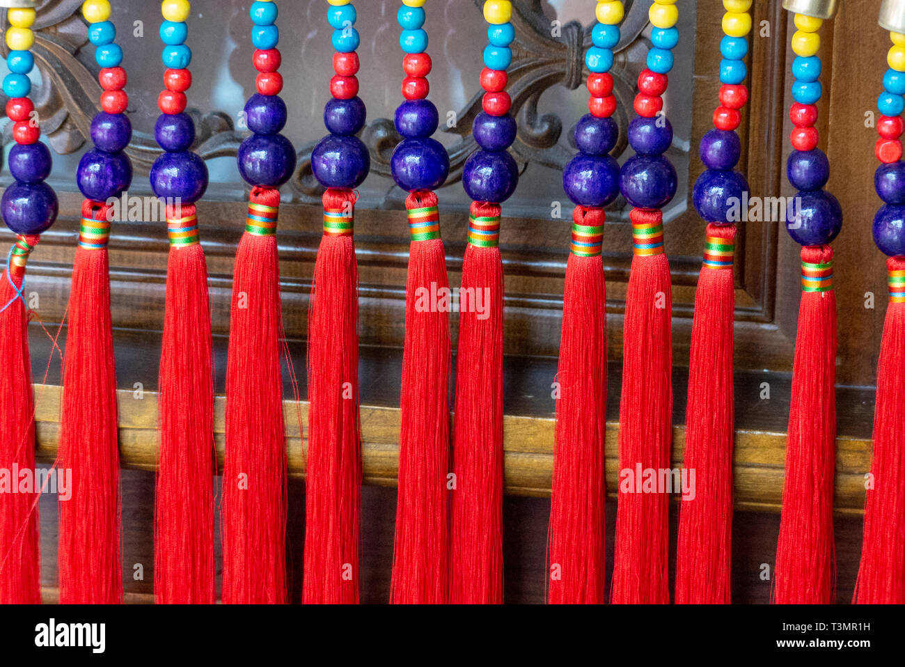 Typical Chinese batik Tie Dye processing, Zhoucheng, Yunnan, China Stock Photo