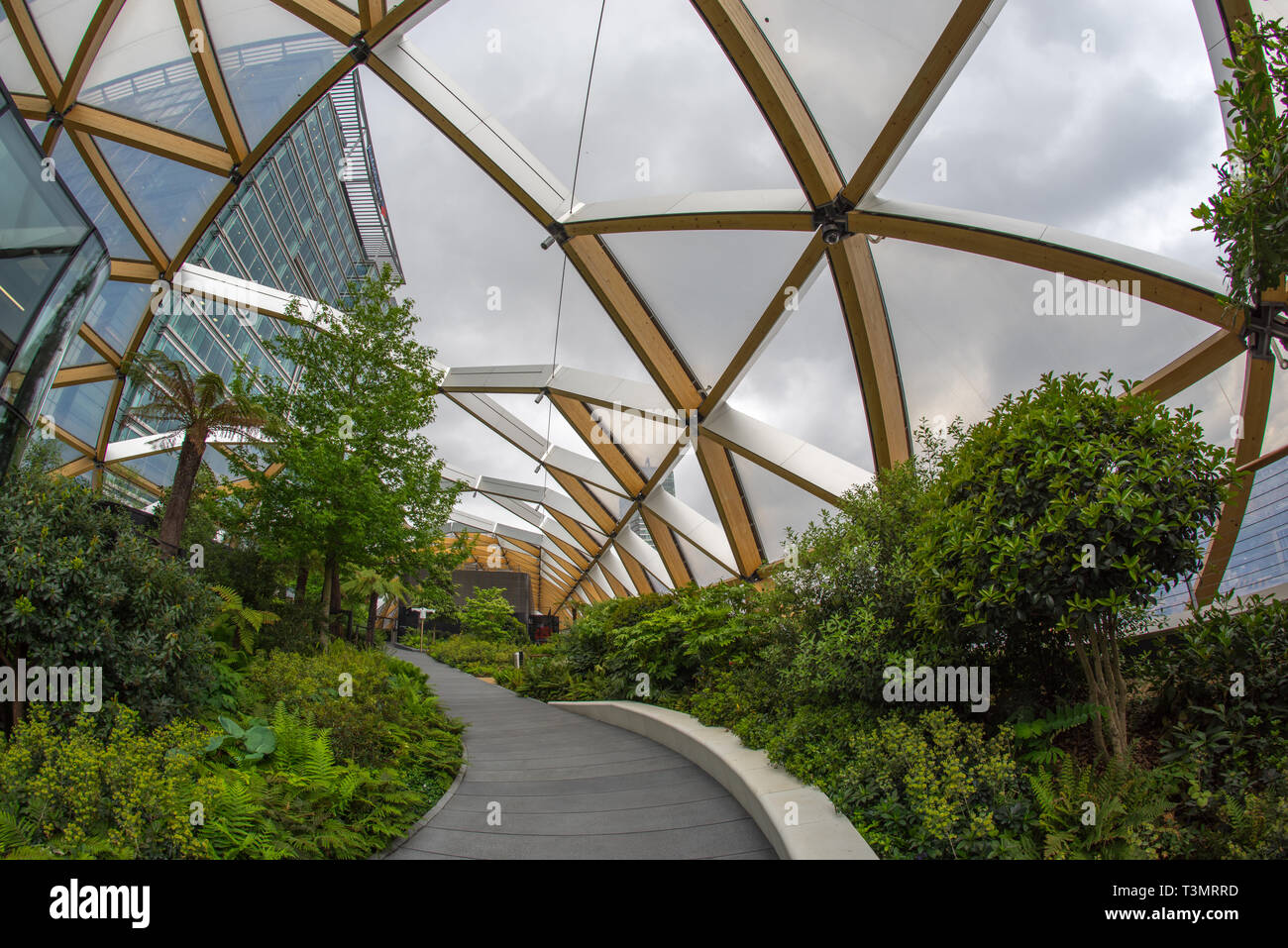 Crossrail Place Rooftop Gardens, Canary Wharf, London Stock Photo Alamy