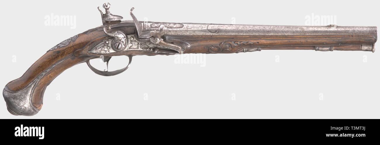 Small arms, pistols, flintlock pistol, caliber 15 mm, Italy (?), circa 1720, Additional-Rights-Clearance-Info-Not-Available Stock Photo