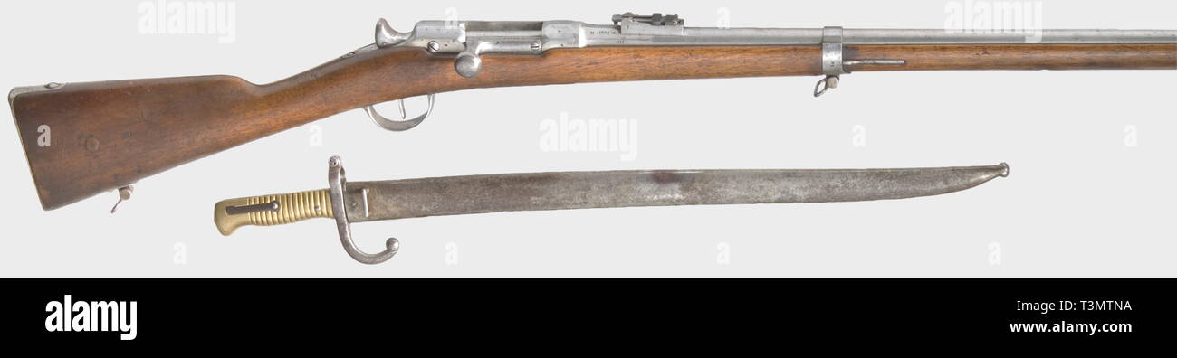 SERVICE WEAPONS, FRANCE, Chassepot rifle M 1866, manufactured 1868, calibre 11 mm, number 84428, Additional-Rights-Clearance-Info-Not-Available Stock Photo