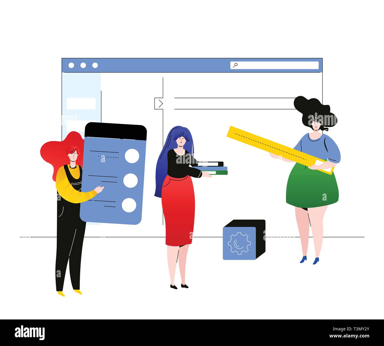 Project management - flat design style colorful illustration Stock ...