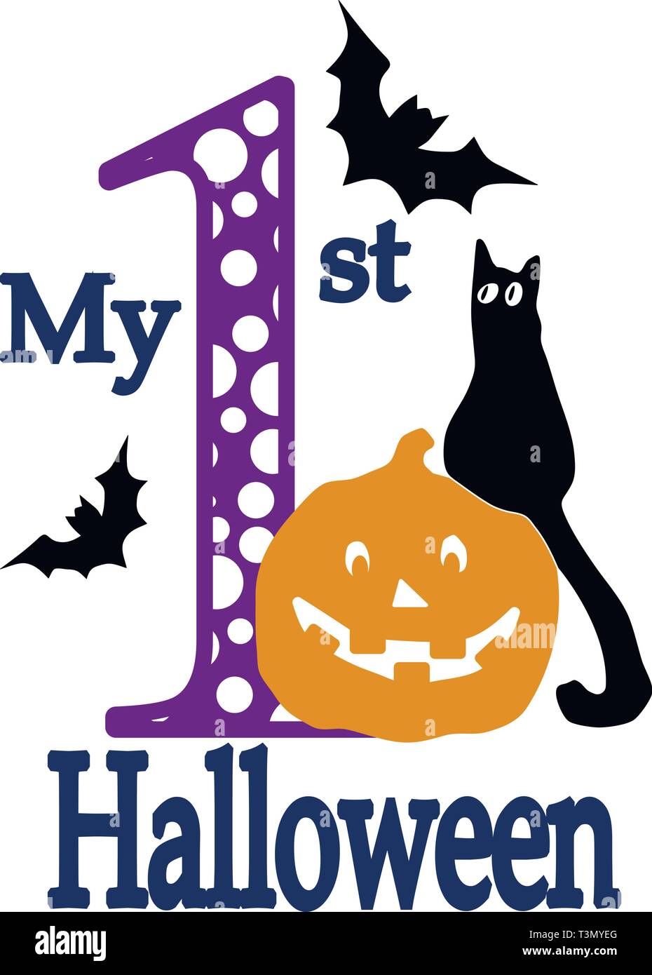 My First Halloween Clipart Stock Vector