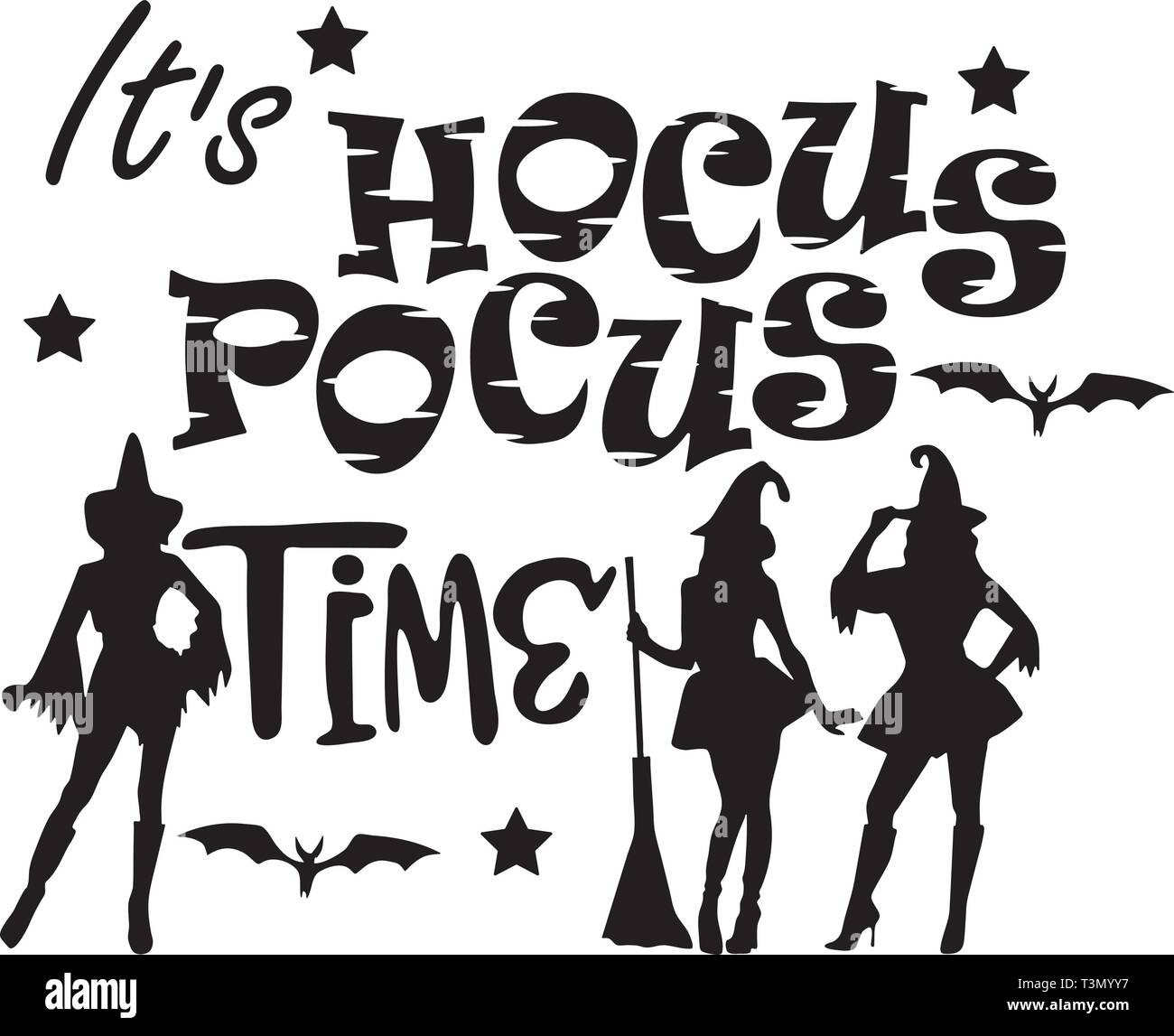 It's Hocus Pocus time. Halloween Witches Stock Vector