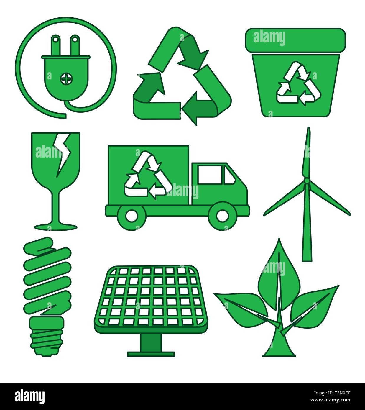 set ecology protection and element conservation Stock Vector Image ...