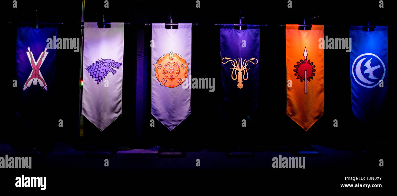 Banners Carrying The Sigils Of House Bolton House Stark House
