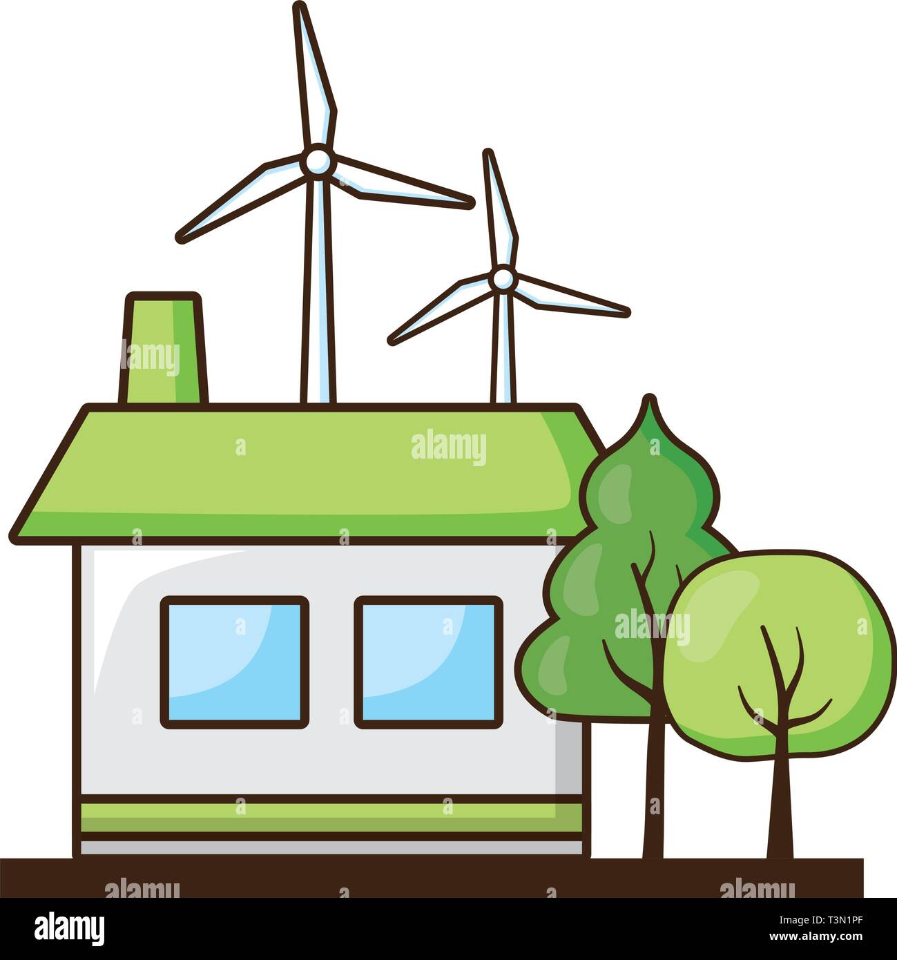 house wind turbines energy Stock Vector Image & Art - Alamy