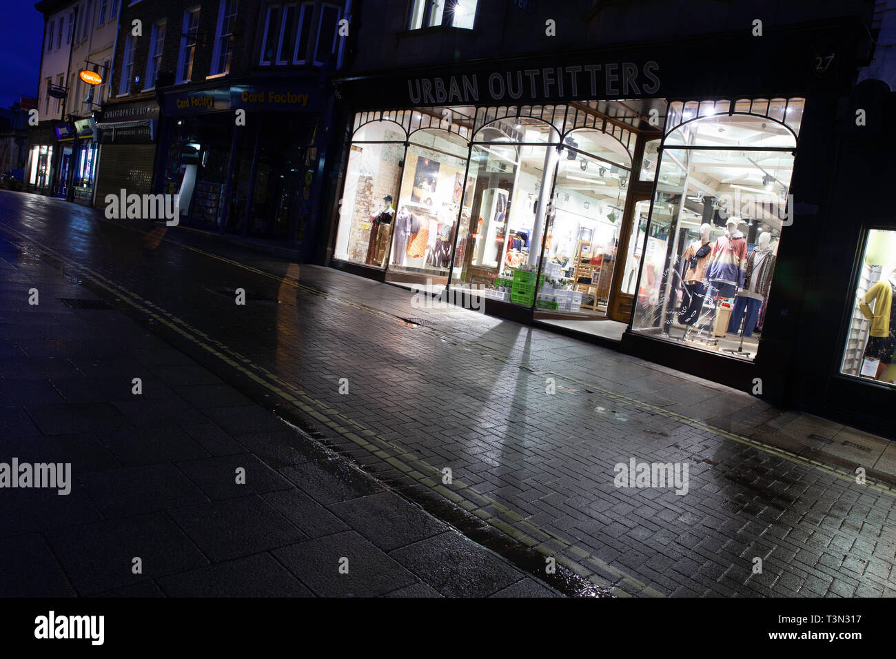 York Shops at night Stock Photo Alamy