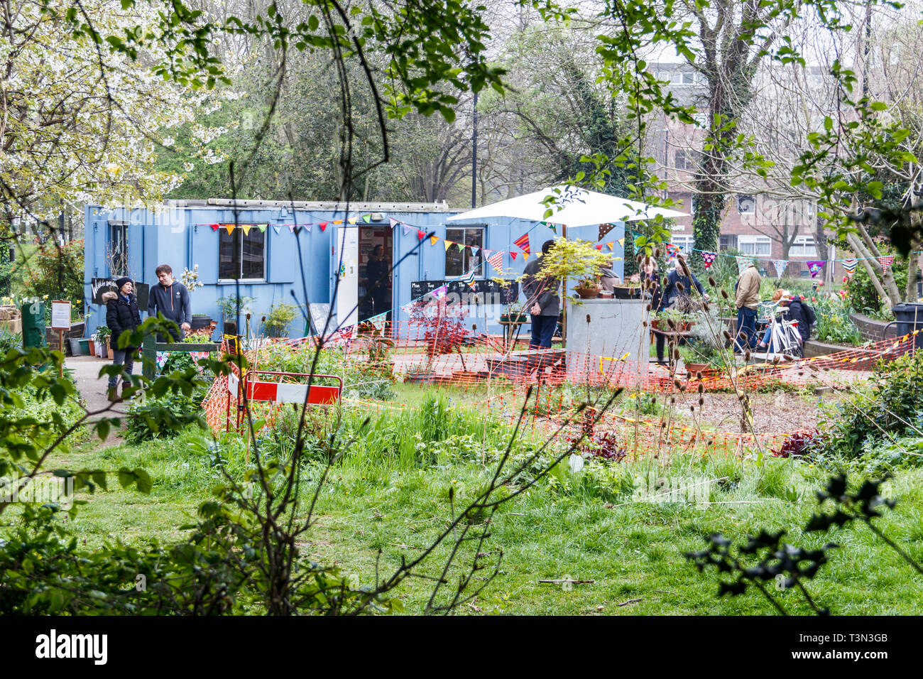 Plant sale and bike repair at Sunnyside Gardens, a community