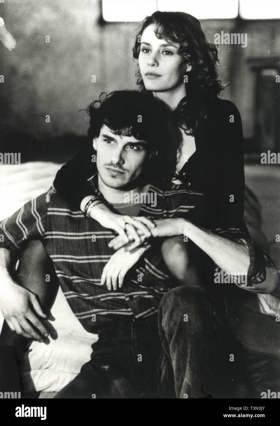 Italian actors Antonella Ponziani and Stefano Dionisi in the movie Verso Sud, 1990s Stock Photo