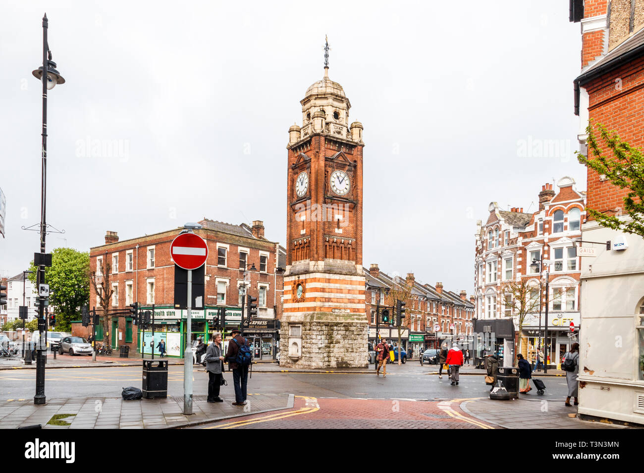 The Clock Tower in Crouch End, London, UK, erected in 1895 in 'appreciation and recognition of the public services' of Henry Reader Williams (1822-97) Stock Photo