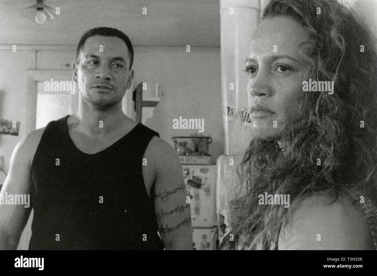 Actors Temuera Morrison and Rena Owen in the movie Once Were Warriors, 1994 Stock Photo