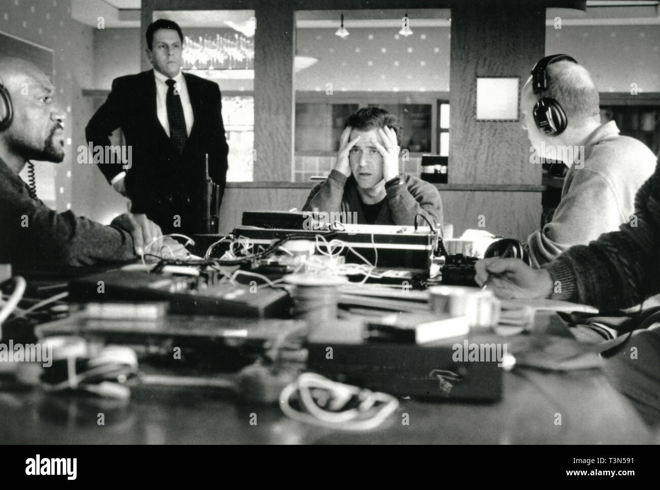 Actors Mel Gibson and Delroy Lindo in the movie Ransom, 1996 Stock