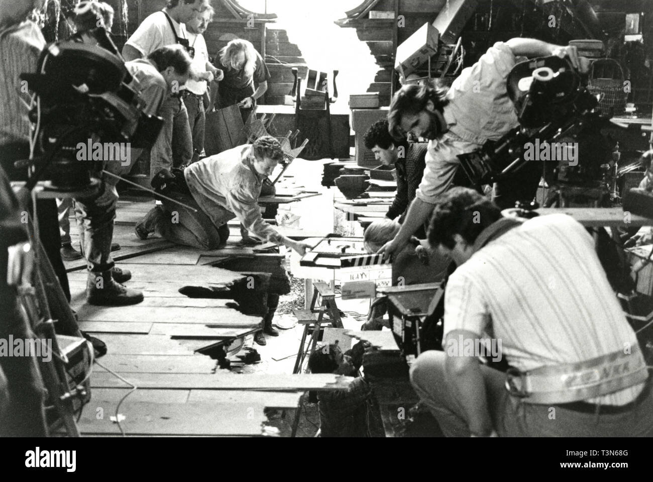 Preparing the set of the movie Jumanji, 1995 Stock Photo
