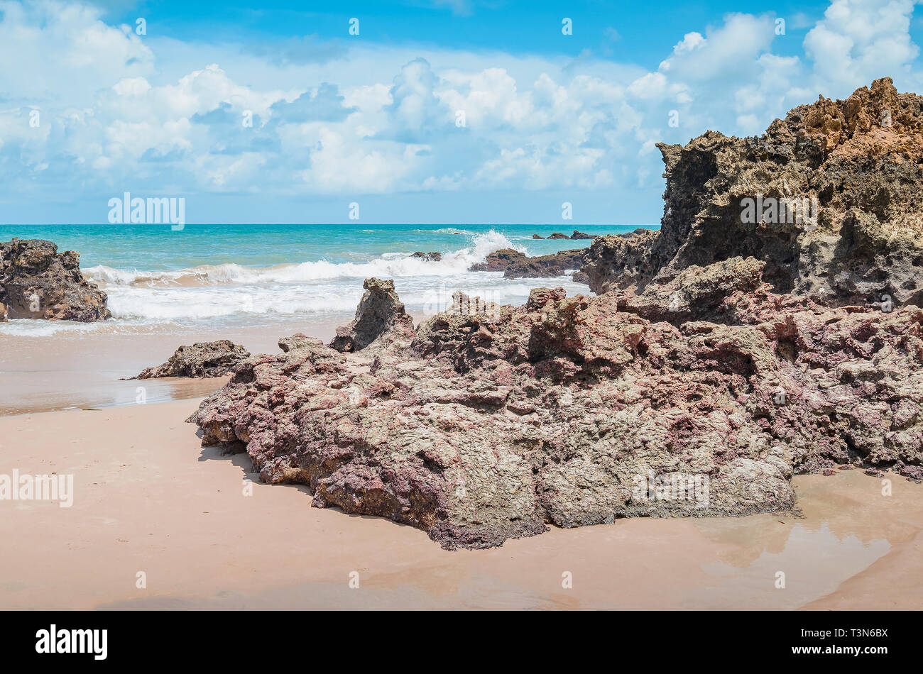 View of Praia de Tambaba beach,