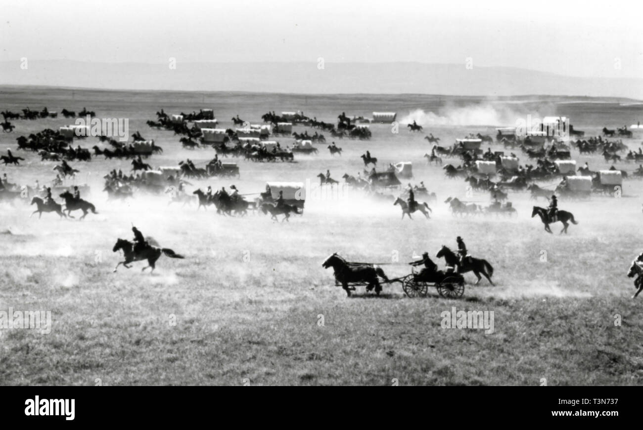 A scene from the movie Far and Away The Great Oklahoma land rush of