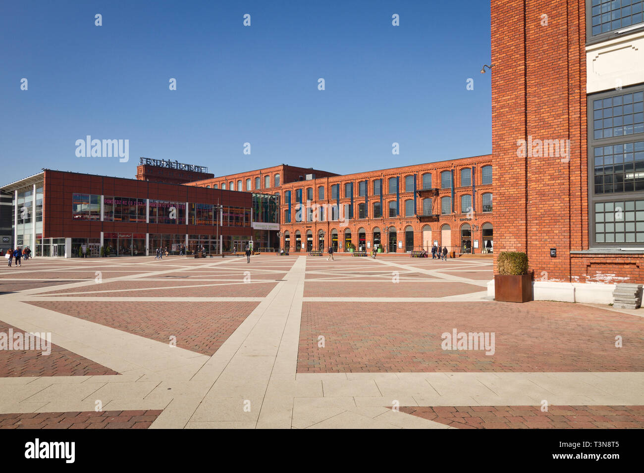 The Manufaktura - arts centre, shopping mall, and leisure complex, it is located in the former industrial complex founded by Izrael Poznański in Lodz. Stock Photo