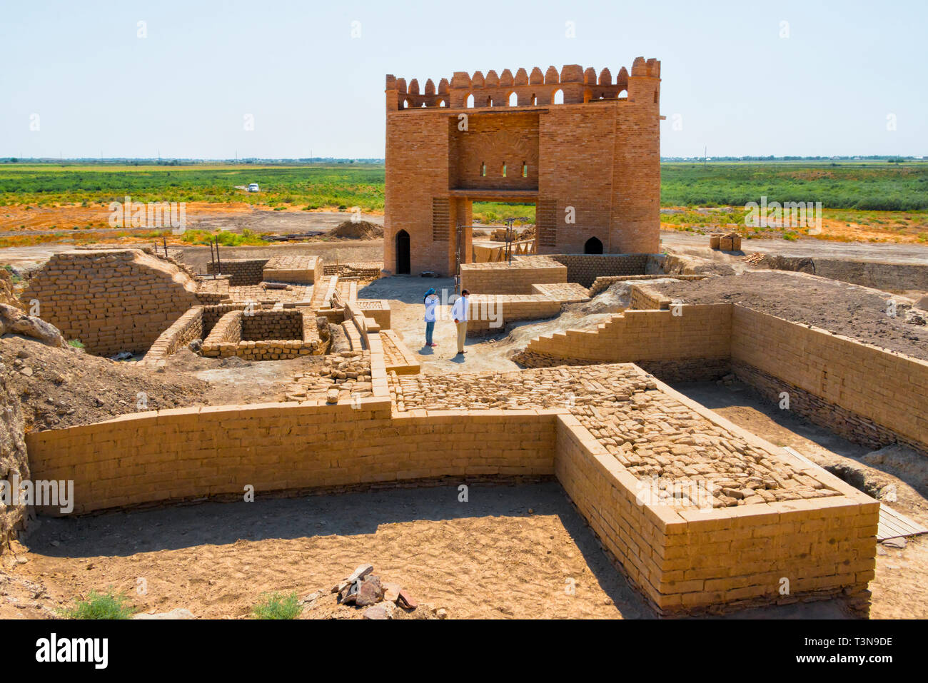The gate of Shakhristan at the ruins of Otrar, Kazakhstan Stock Photo