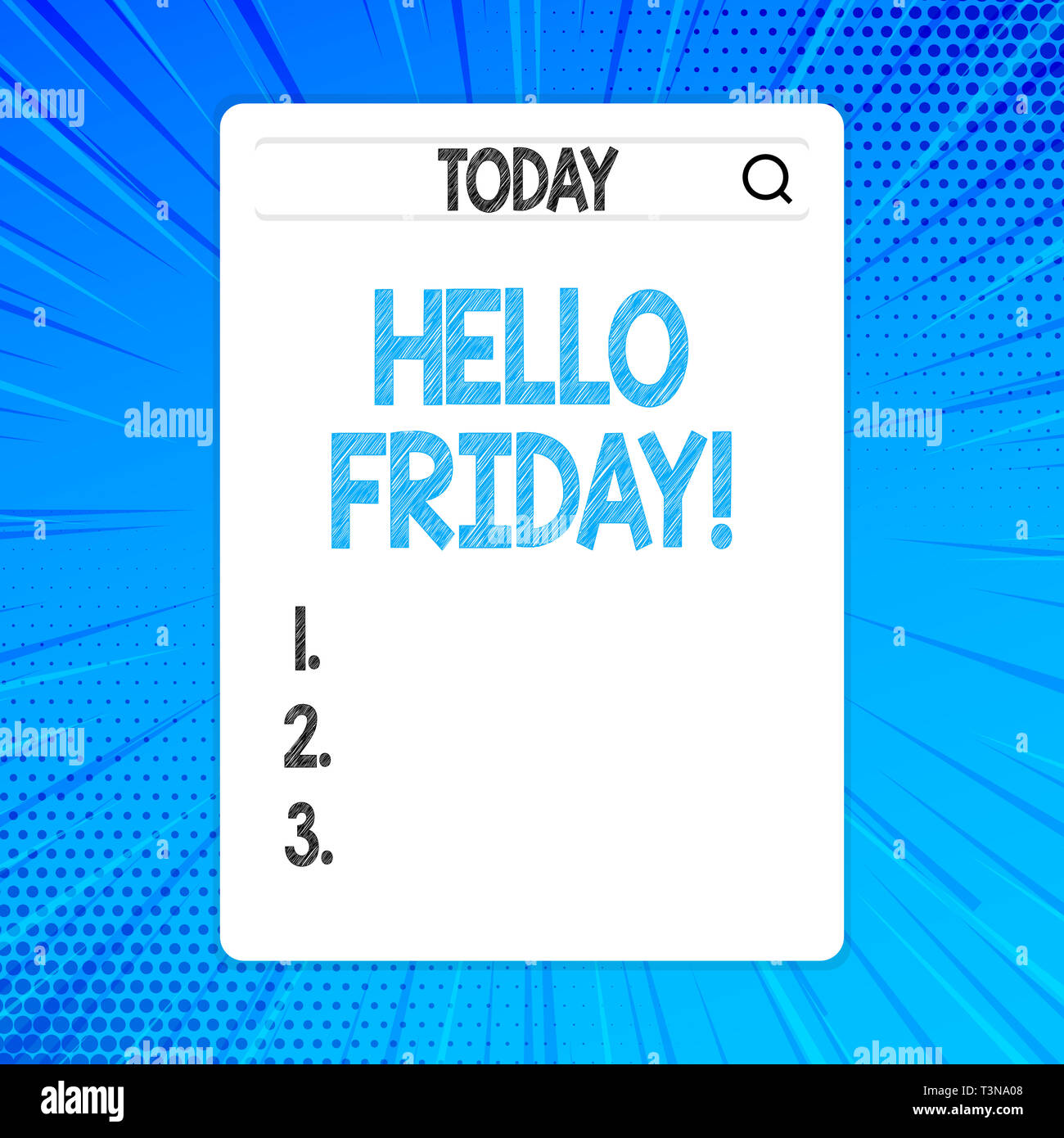 Writing note showing Hello Friday. Business concept for used to express ...