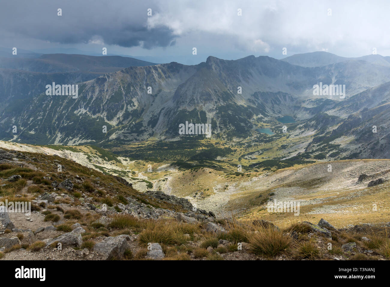 Amazing Panorama from Musala peak, Rila mountain, Bulgaria Stock Photo ...