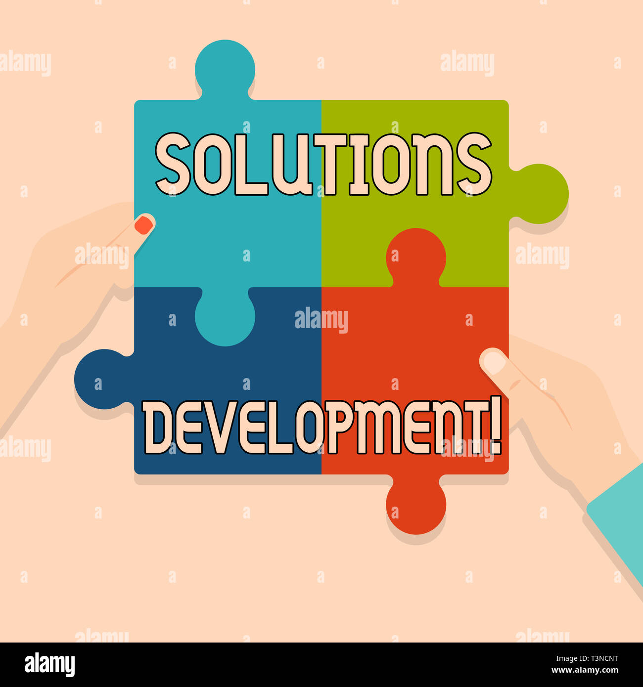 Writing note showing Solutions Development. Business concept for ...