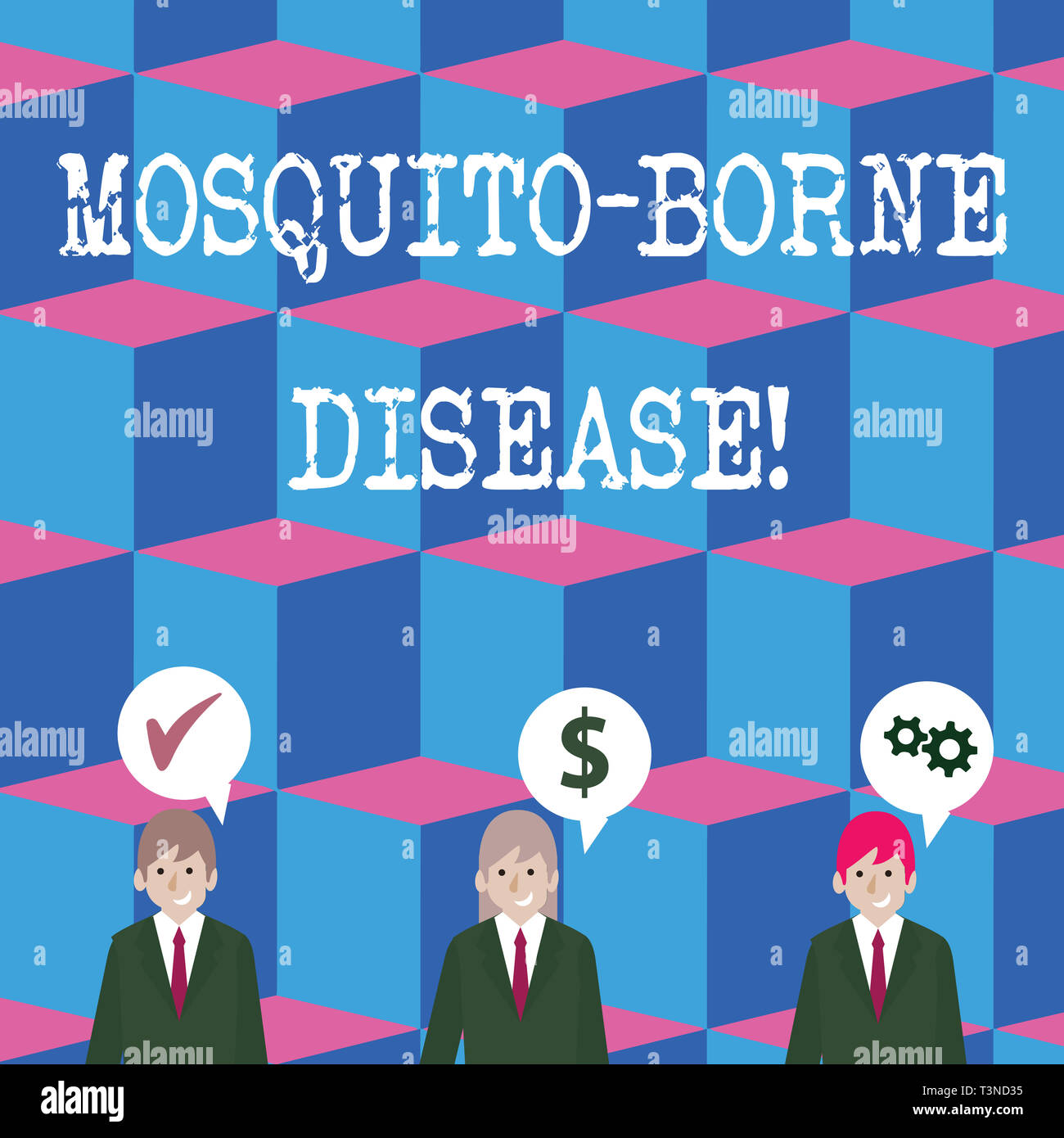 Writing note showing Mosquito Borne Disease. Business concept for illnesses caused parasites transmitted by mosquitoes Businessmen has Speech Bubble w Stock Photo