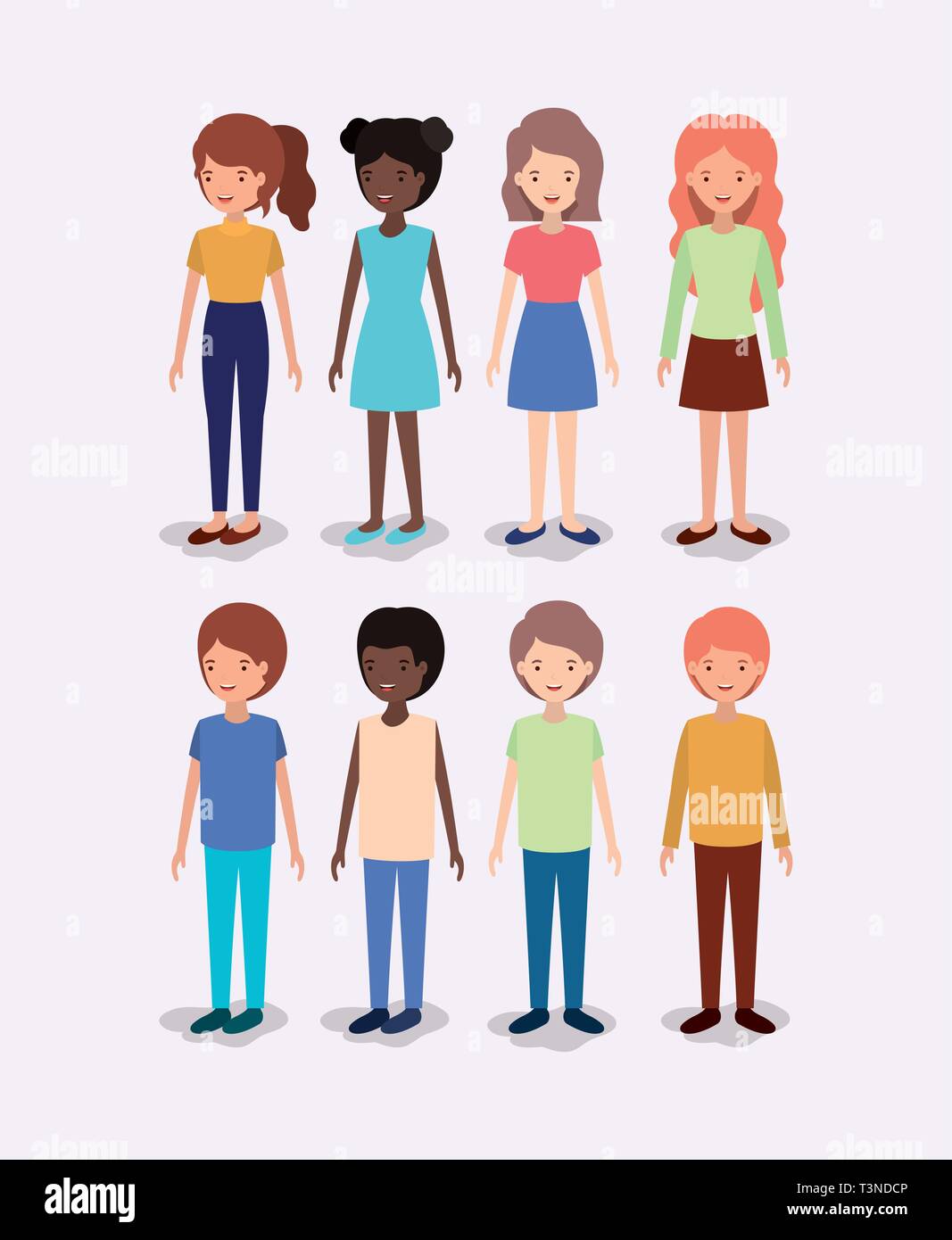 group of diversity kids characters Stock Vector Image & Art - Alamy