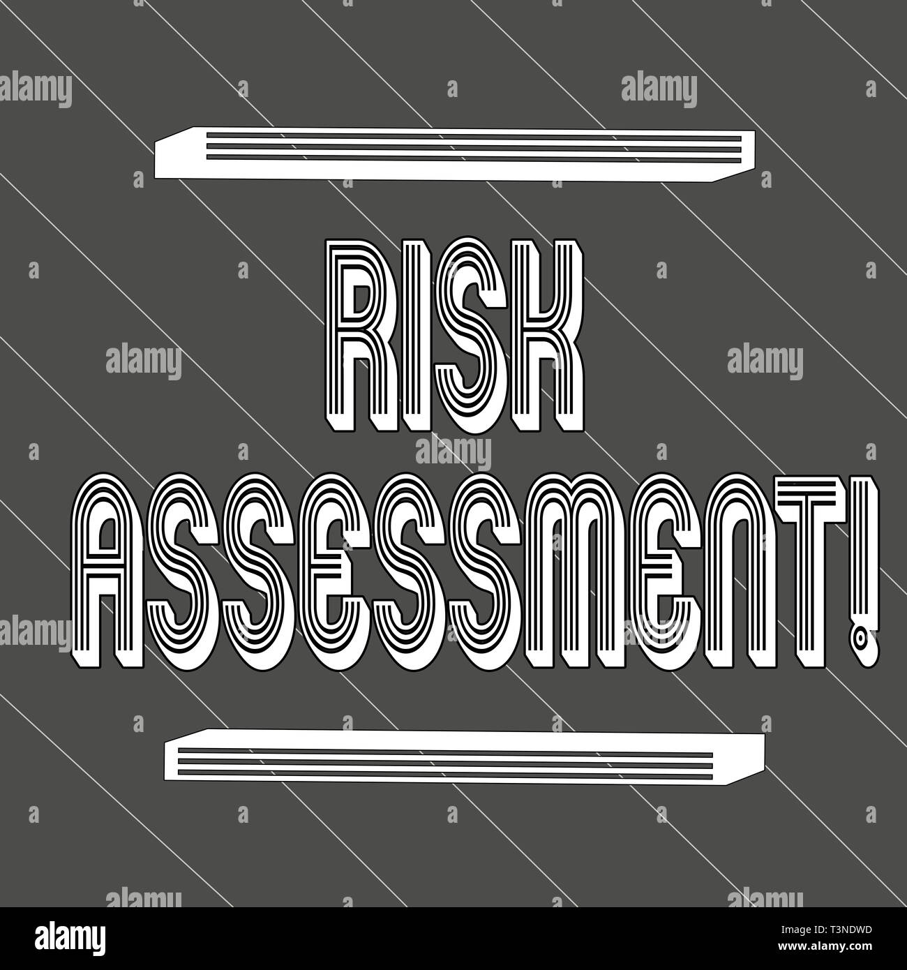 Handwriting text Risk Assessment. Conceptual photo evaluating potential ...