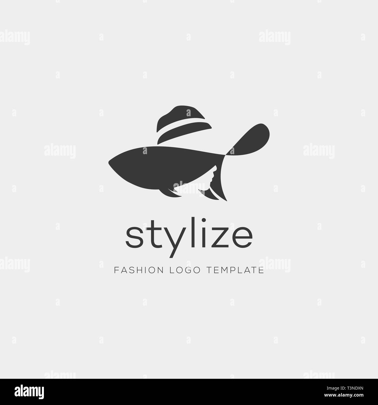 Woman with fashion hat. Abstract vector logo design template with girl  silhouette. Concept for beauty salon, accessories, fashion, cosmetics. -  Vector Stock Vector Image & Art - Alamy