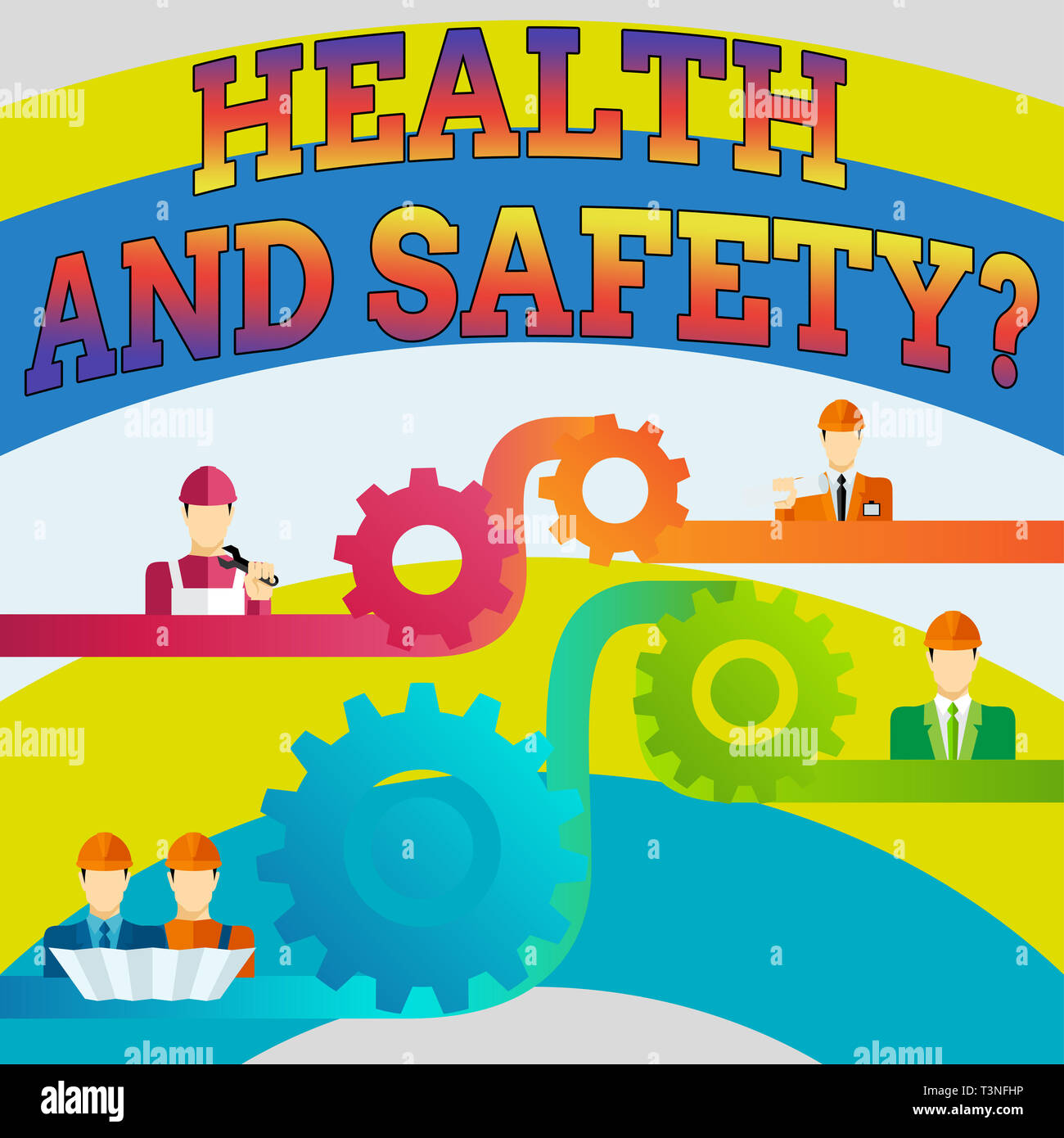 Writing Note Showing Health And Safety Question Business Concept For Regulations And Procedures To Prevent Accident Or Injury Cog Gear Setting Icon C Stock Photo Alamy