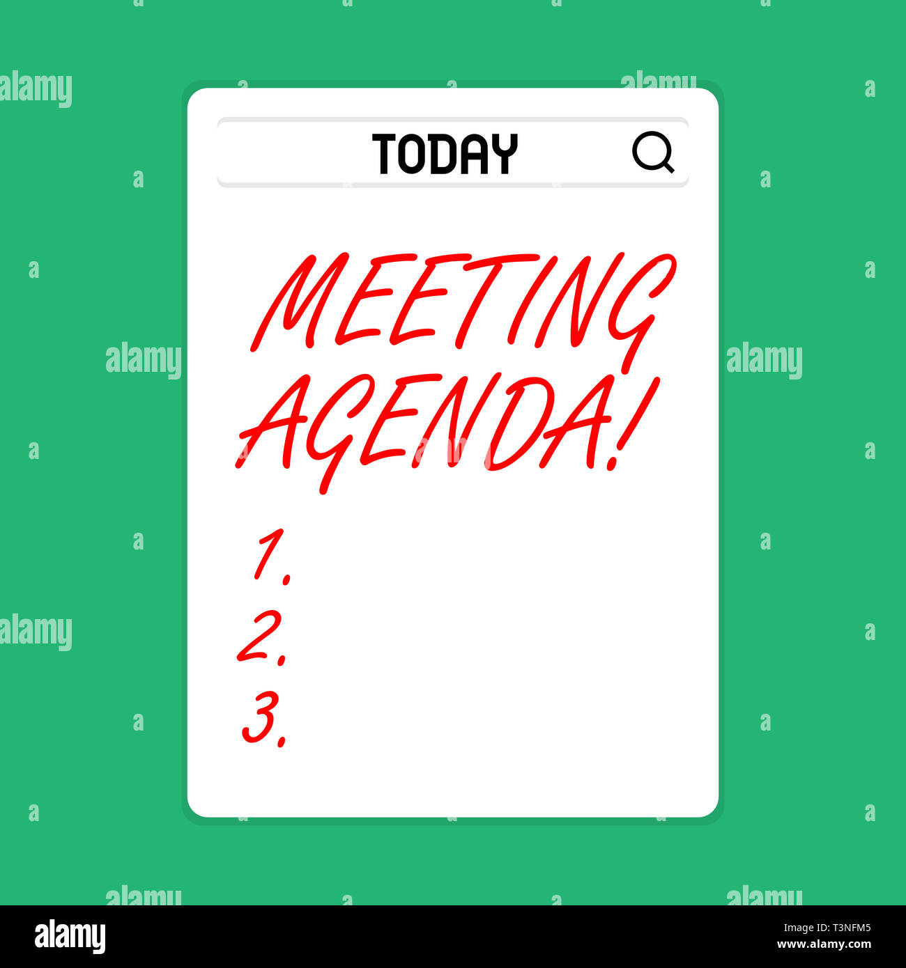 Handwriting text Meeting Agenda. Conceptual photo list items that ...