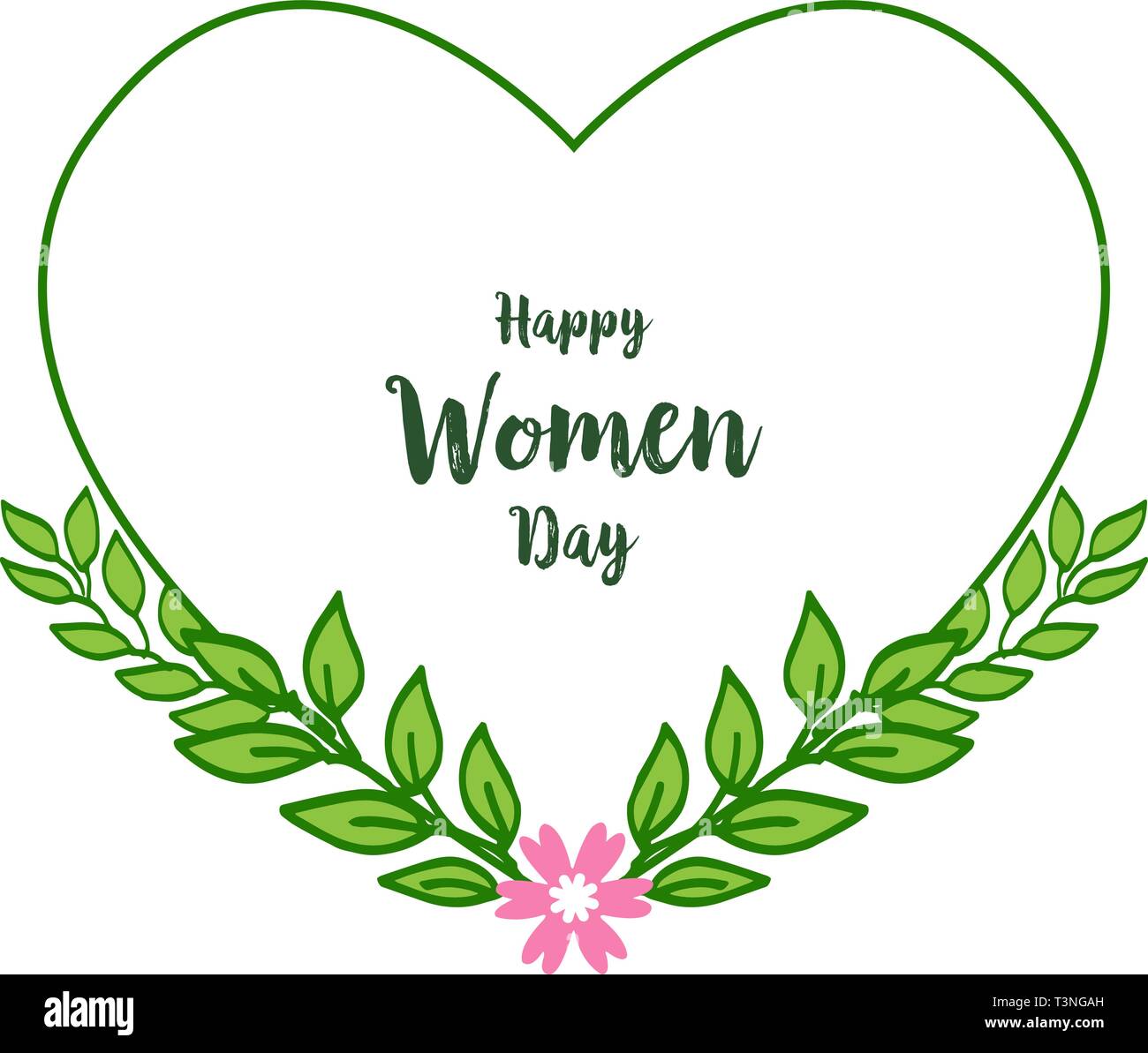 Vector illustration shape happy women day for art green leafy flower ...
