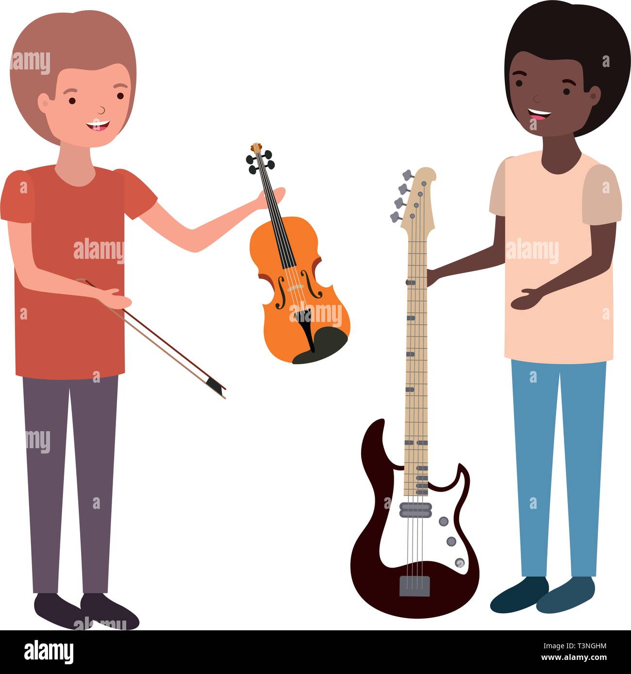men with musical instruments character Stock Vector Image & Art Alamy