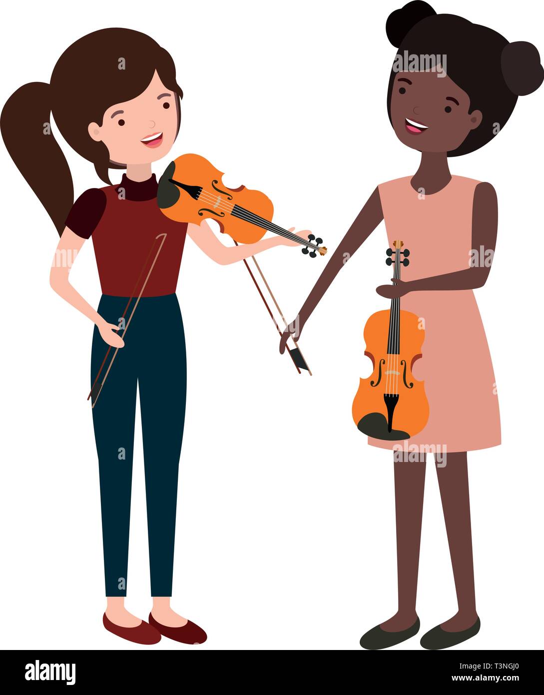 women with musical instruments character Stock Vector Image & Art - Alamy