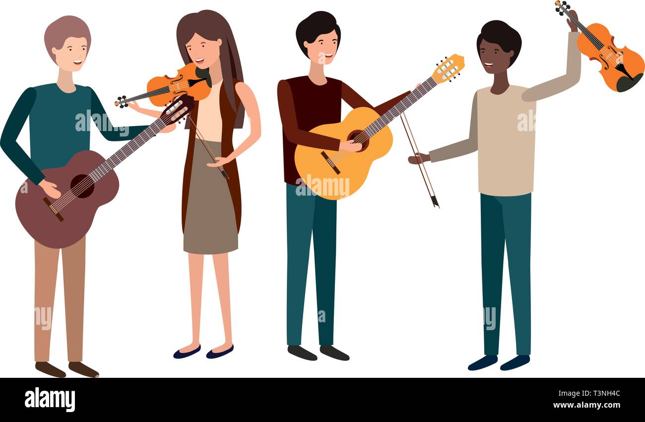 group of people with musical instruments Stock Vector Image & Art - Alamy