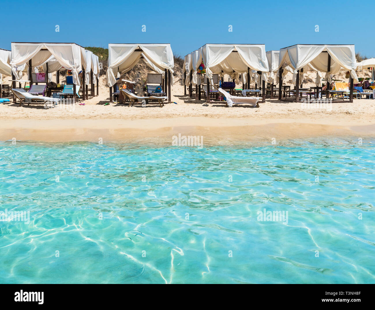 Pescoluse, the Maldives of salento beach, Puglia, Italy Stock Photo - Alamy