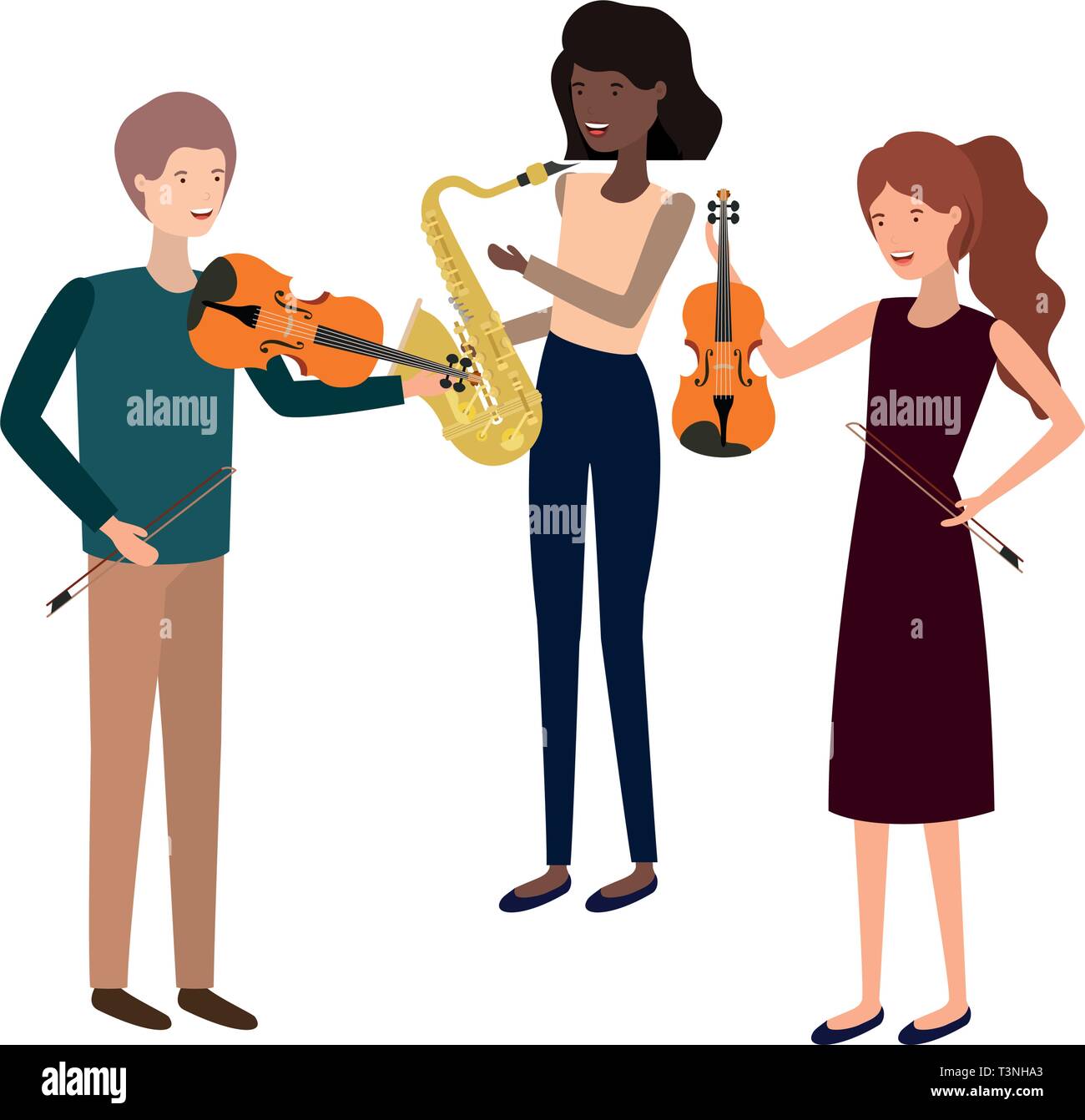 group of people with musical instruments Stock Vector Image & Art - Alamy