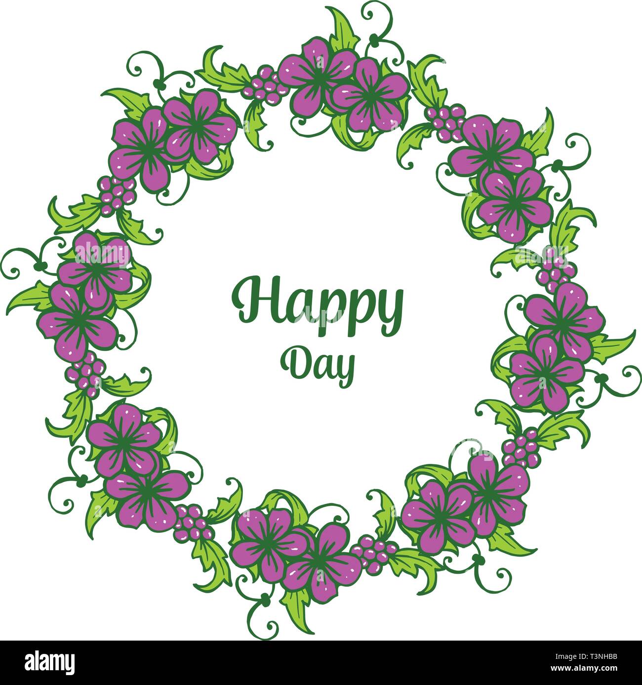 Vector illustration ornate flower frame for decoration happy day hand ...