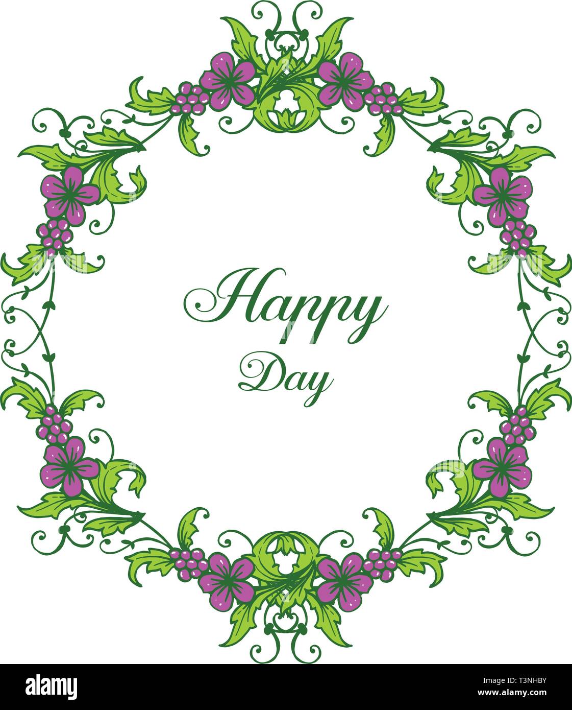 Vector illustration ornate flower frame for decoration happy day hand ...