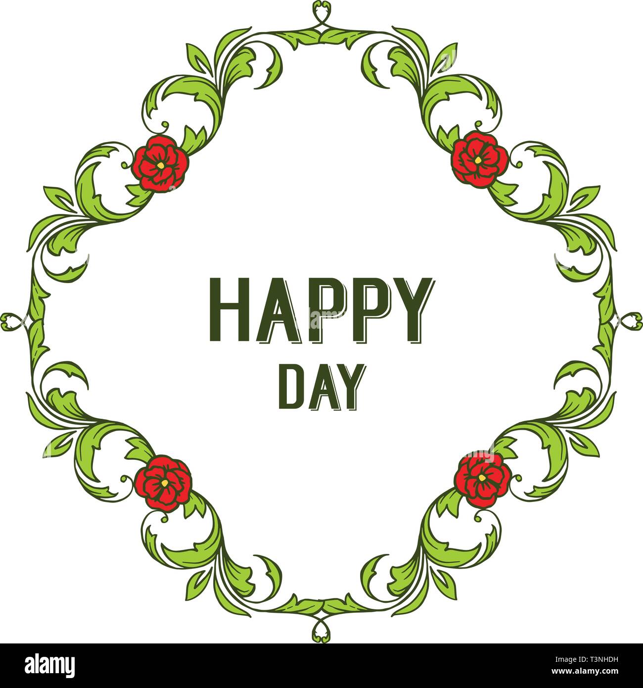 Vector illustration ornate flower frame for text design happy day hand ...