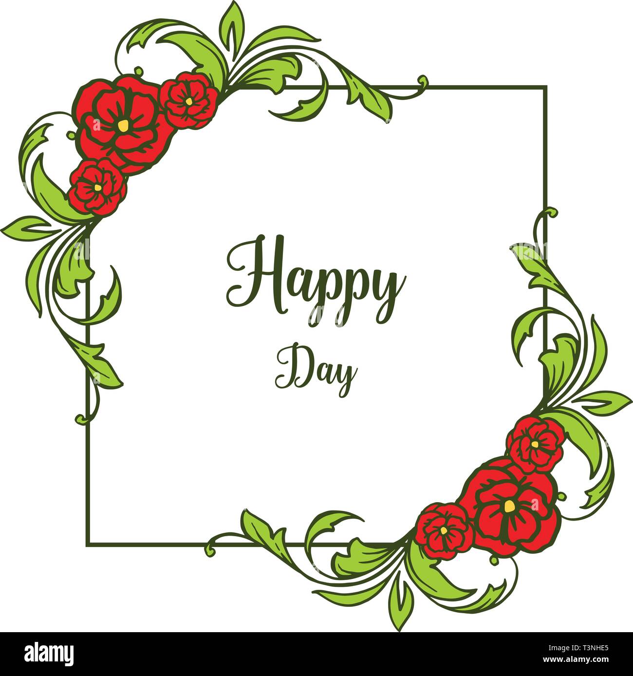 Vector illustration ornate flower frame for text design happy day hand ...