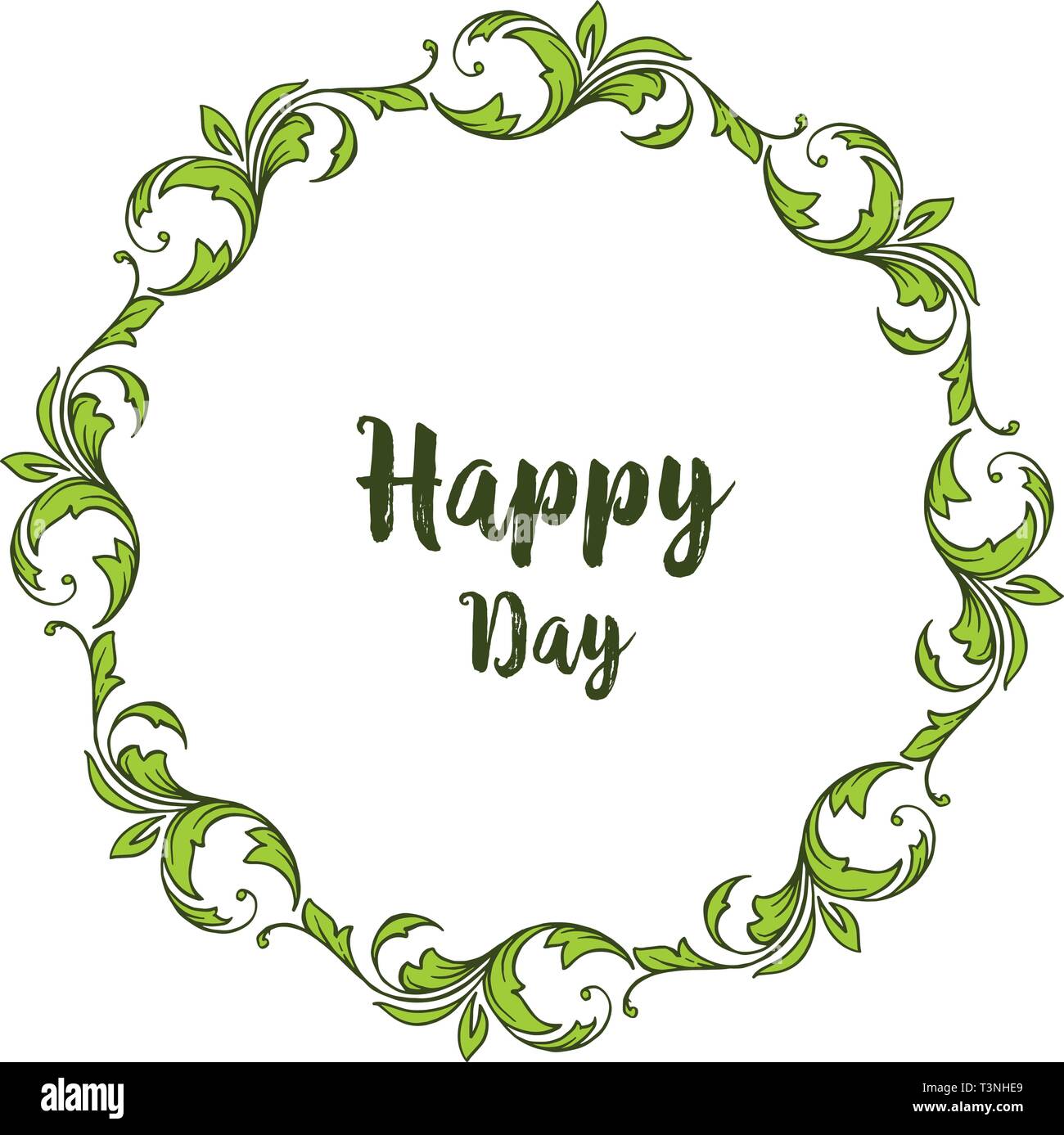 Vector illustration ornate flower frame for text design happy day hand ...