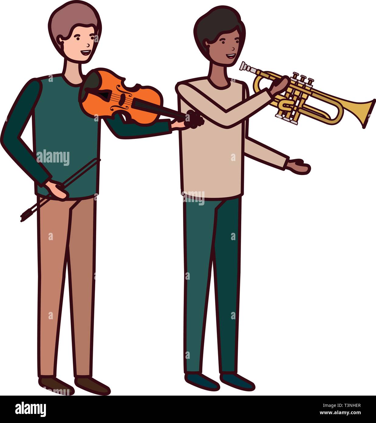 men with musical instruments character Stock Vector Image & Art Alamy